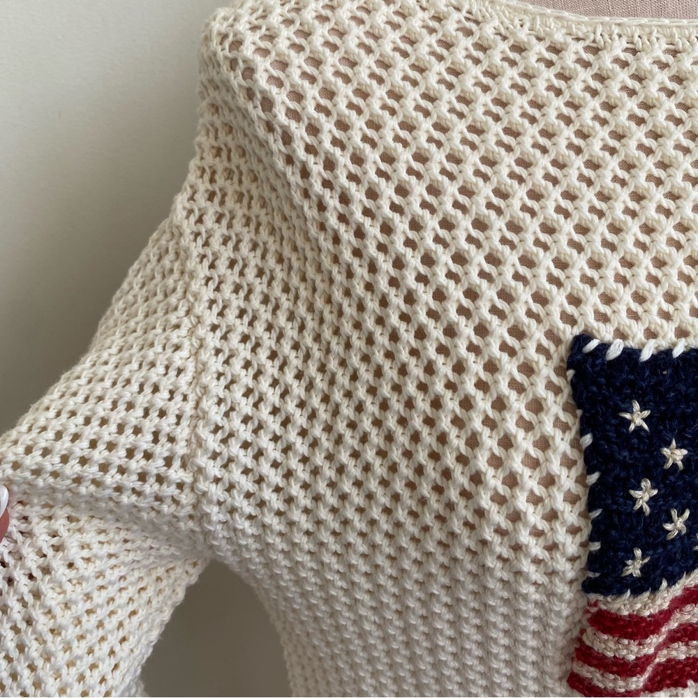 Ralph Lauren Crotchet American Flag Sweater - Picture 9 of 12